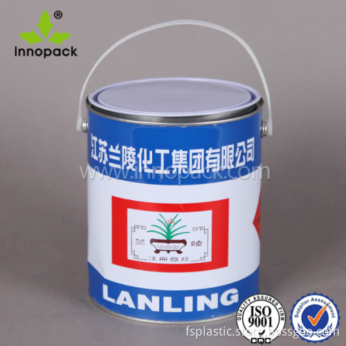 2.5L round metal paint tin pail with plastic handle